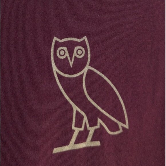OVO Burgundy Long Sleeve Tee Shirt - Picture 2 of 5